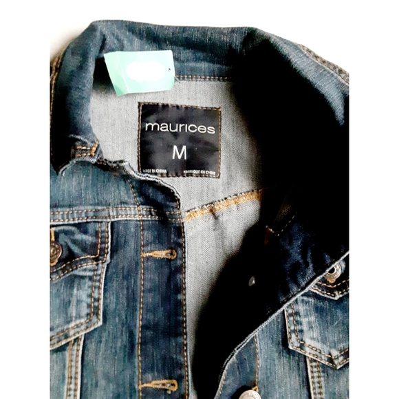 Maurices Traditional Dark Wash Denim Jacket - Picture 10 of 16